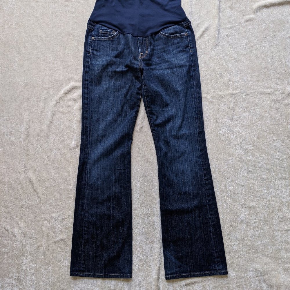 Citizens of Humanity Pea in the Pod Dark Wash Denim Bootcut Maternity Jeans - 29 - Picture 3 of 12